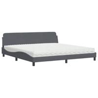 Bed met matras "Dover" fluweel donkergrijs 200x200 cm - thumbnail