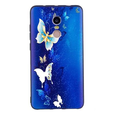 Voor Xiaomi Redmi Note 4 X / Note 4 Butterfly Cluster patroon Stereo Relief TPU beschermende Back Cover Case