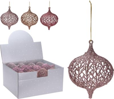 5 stuks! Ui hangdeco 9 cm 3 assorti elegance Nampook - Nampook