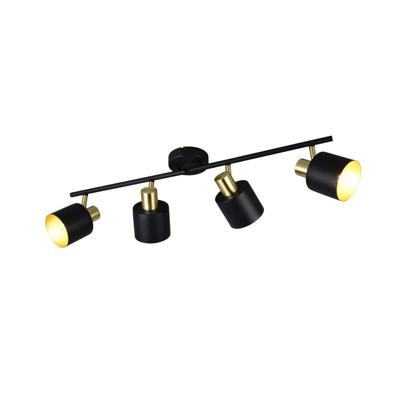 Trio PlafondlampEva 4-lichts zwart met goud - 868800480
