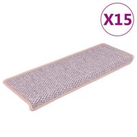 VidaXL Trapmatten zelfklevend 15 st sisal-look 65x21x4 cm roze - thumbnail
