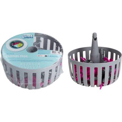 Ultra Clean Wasknijpermand + 30 Knijpers Grijs/Roze