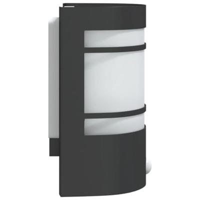 VidaXL Buitenwandlamp met sensor roestvrij staal zwart VidaXL Buitenwandlamp met sensor roestvrij staal zwart