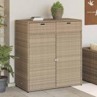Tuinkast 105x55x113 cm poly rattan beige - thumbnail