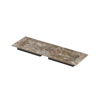 INK Post Wastafel keramische slab envelop bak dubbel 2 kraangaten 140x45x1 Earth glossy INK Post Wastafel keramische slab envelop bak dubbel 2 kraangaten 140x45x1 Earth glossy