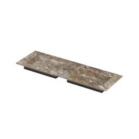 INK Post Wastafel keramische slab envelop bak dubbel 2 kraangaten 140x45x1 Earth glossy - thumbnail