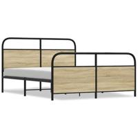 Bedframe zonder matras metaal sonoma eikenkleurig 160x200 cm - thumbnail