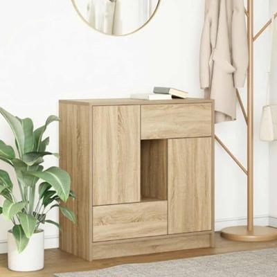 Dressoir met lades deuren 70,5x34x74,5 cm sonoma eikenkleurig