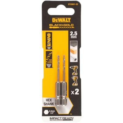 DeWALT DT20601 EXTREME™ Impact Black&Gold Metaalboor 2.5x60mm VE=2 - thumbnail