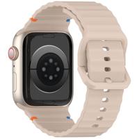 By Qubix - Wave sportband - Cappuccino - Compatible met Apple Watch 38mm / 40mm / 41mm / 42mm - Compatible Apple watch bandjes - thumbnail