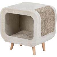 Trixie Alicia 4430 knuffelhol met beukenhouten poten, 48 × 48 × 38 cm, lichtgrijs/grijs-gemêleerd - thumbnail