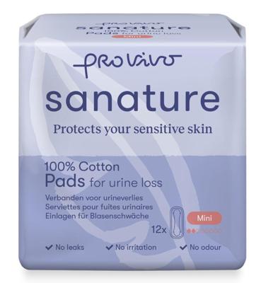 Sanature Pro vivo incontieverband ultradun mini katoen 12 Stuks Sanature Pro vivo incontieverband ultradun mini katoen 12 Stuks