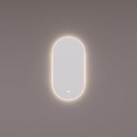 HIPP Design spiegel Ovaal-Recht PVD Geborsteld Koper met Indirecte LED Verlichting 40 x 90 x 3 cm Inclusief Spiegelverwarming. Kleurenwissel en Touch Dimmer - thumbnail