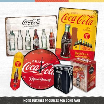 Wandbord Coca Cola Yellow in Bottles - thumbnail