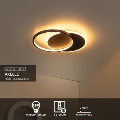 Lucide AXELLE - Plafonnière - Ø 29,5 cm - LED 3 StepDim - 1x24W 2700K - Zwart