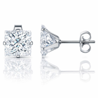 LGT Jewels Stud oorbellen Edelstaal Classic Transparent-6mm - thumbnail