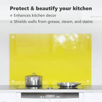 VidaXL Keuken spatscherm geel 80 x 50 cm gehard glas - thumbnail