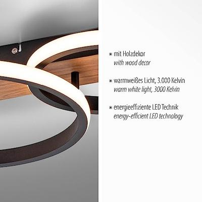 Just Light PlafondlampTrooper zwart met hout 68cm - 15616-78