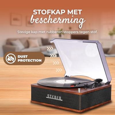 Denver VPB-262 Platenspeler Zwart, Hout