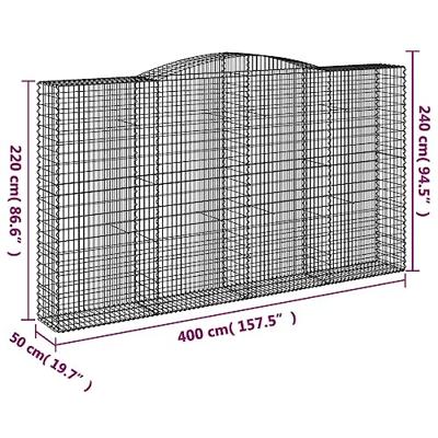 Schanskorven 15 st gewelfd 400x50x220/240 cm ijzer