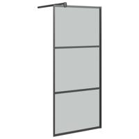 Inloopdouchewand 90x195 cm donker ESG-glas zwart - thumbnail