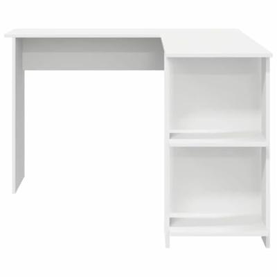 Hoekbureau met opslageenheid met plank Wit 140 x 113.5 x 75 cm - thumbnail