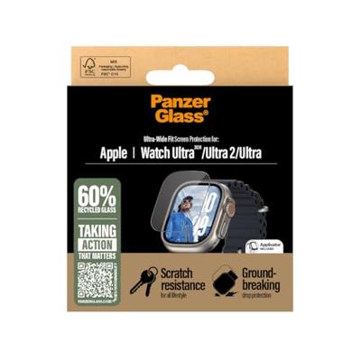 PanzerGlass Ultra-Wide Fit 3712 Screenprotector (glas) Apple Watch Ultra, Watch Ultra 2 1 stuk(s) Anti-vingerafdruk, Krasvast PanzerGlass Ultra-Wide Fit 3712 Screenprotector (glas) Apple Watch Ultra, Watch Ultra 2 1 stuk(s) Anti-vingerafdruk, Krasvast