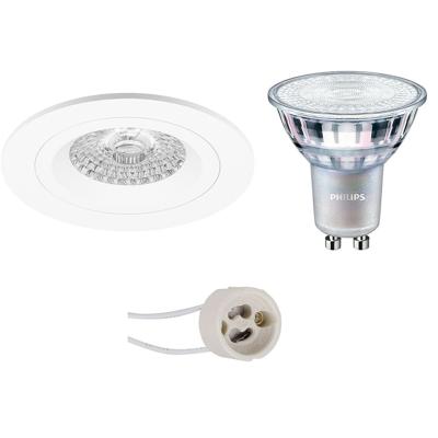 GU10 Inbouwspot Set - Mat Wit - Inbouw Rond - Philips - MASTER 927 36D VLE - DimTone Dimbaar - Pragmi Rodos Pro - 4.9W - Warm Wit 2200K-2700K - Ø93mm