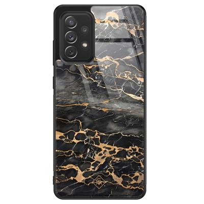 Samsung Galaxy A52s glazen hardcase - Marmer grijs brons