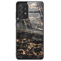 Samsung Galaxy A52s glazen hardcase - Marmer grijs brons - thumbnail