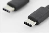 Digitus AK-300138-010-S USB-kabel USB 2.0 USB-C stekker, USB-C stekker 1.00 m Zwart Stekker past op beide manieren - thumbnail