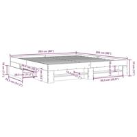 Bedframe massief hout wit 200x200 cm - thumbnail