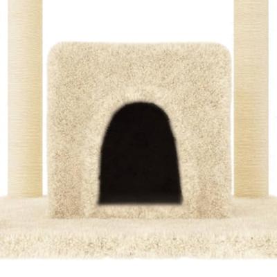 VidaXL Kattenmeubel met sisal krabpalen 154 cm crèmekleurig - thumbnail