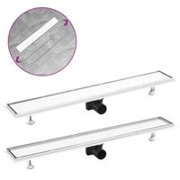 VidaXL Doucheafvoer met 2-in-1 deksel 83x14 cm roestvrij staal - thumbnail