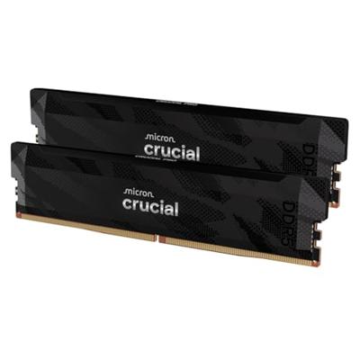 Crucial 32 gb ddr5-6400 (2x 16 gb) dual-kit werkgeheugen (zwart, pro, xmp 3.0, amd expo)