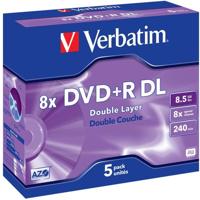Verbatim 43541 DVD+R DL disc 8.5 GB 5 stuk(s) Jewelcase - thumbnail