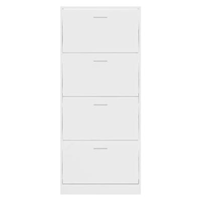 VidaXL Schoenenkast 63x24x147 cm bewerkt hout hoogglans wit