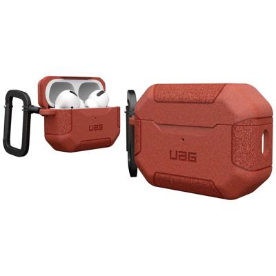 URBAN ARMOR GEAR Scout Case Hoesje voor Apple AirPods Pro 2022, compatibel met draadloos opladen, status, led zichtbaar, gestructureerde TPU, afneembare karabijnhaak, roest