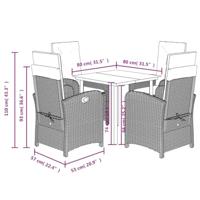 5-delige Tuinset met kussens poly rattan bruin - thumbnail