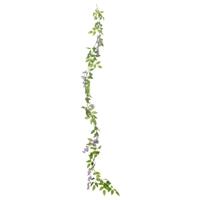 VidaXL Kerstslingers met bloemen 6 st 200 cm paars - thumbnail