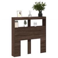 Hoofdbordkast met LED-verlichting 100x17x102 cm bruin eiken - thumbnail