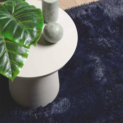 Hoogpolig vloerkleed NAVARRA 200x290 cm polyester marineblauw