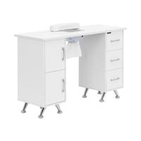 Nageltafel - met zuignap - wit/zilver - 3 lades - handsteun - thumbnail