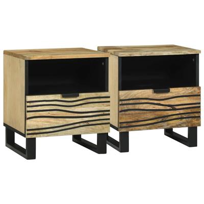 Nachtkastje 2 pcs Bruin 40 x 33 x 46 cm massief mangohout