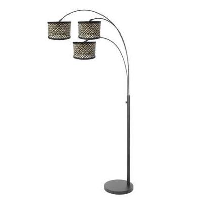 Steinhauer VloerlampSparkled Light zwart met bamboe kappen - 3829ZW