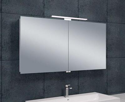 Spiegelkast Wiesbaden met Led Verlichting 120x60x14 Aluminium