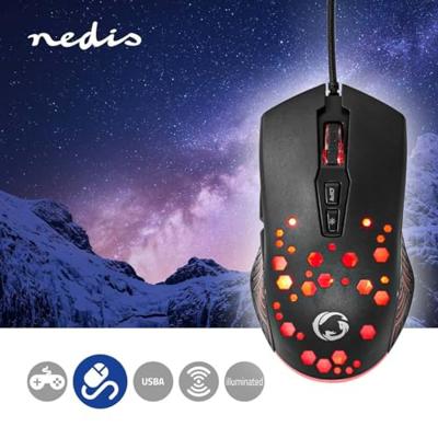 Gaming Muis | Bedraad | DPI: 800 / 1200 / 2400 / 3200 / 4800 / 7200 dpi | Instelbare DPI | Aantal knoppen: 7 | Programmeerbare knoppen | Rechtshandig | 1.50 m | RGB