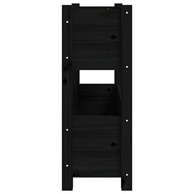 Plantenbak 77x25x66 cm massief grenenhout zwart