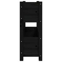 Plantenbak 77x25x66 cm massief grenenhout zwart - thumbnail