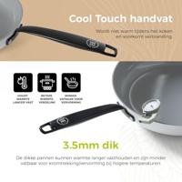 BE Living Braadpan met deksel ø 28 cm - keramische anti-aanbaklaag - geschikt voor alle warmtebronnen - wit - thumbnail